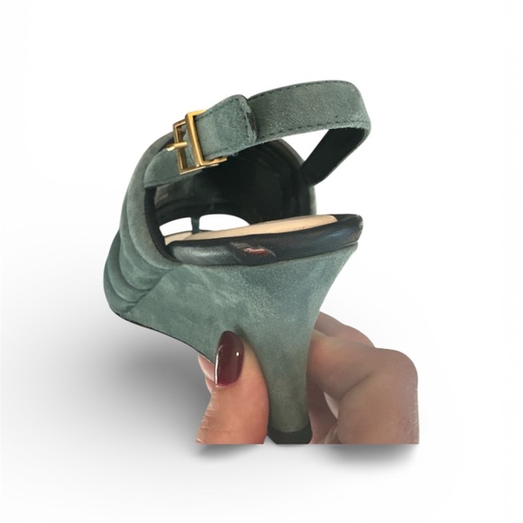 Tory Burch Puffy Suede Thong Wedge Sandals 6 - Picture 5 of 10